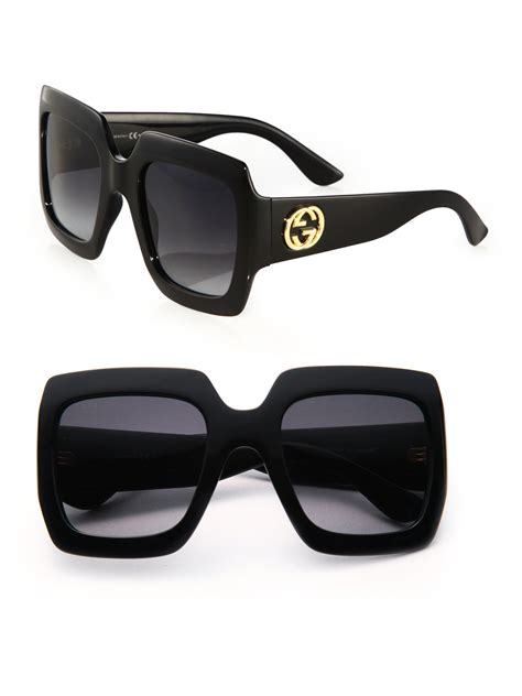 gucci web oversized metal sunglasses|gucci 54mm oversized square sunglasses.